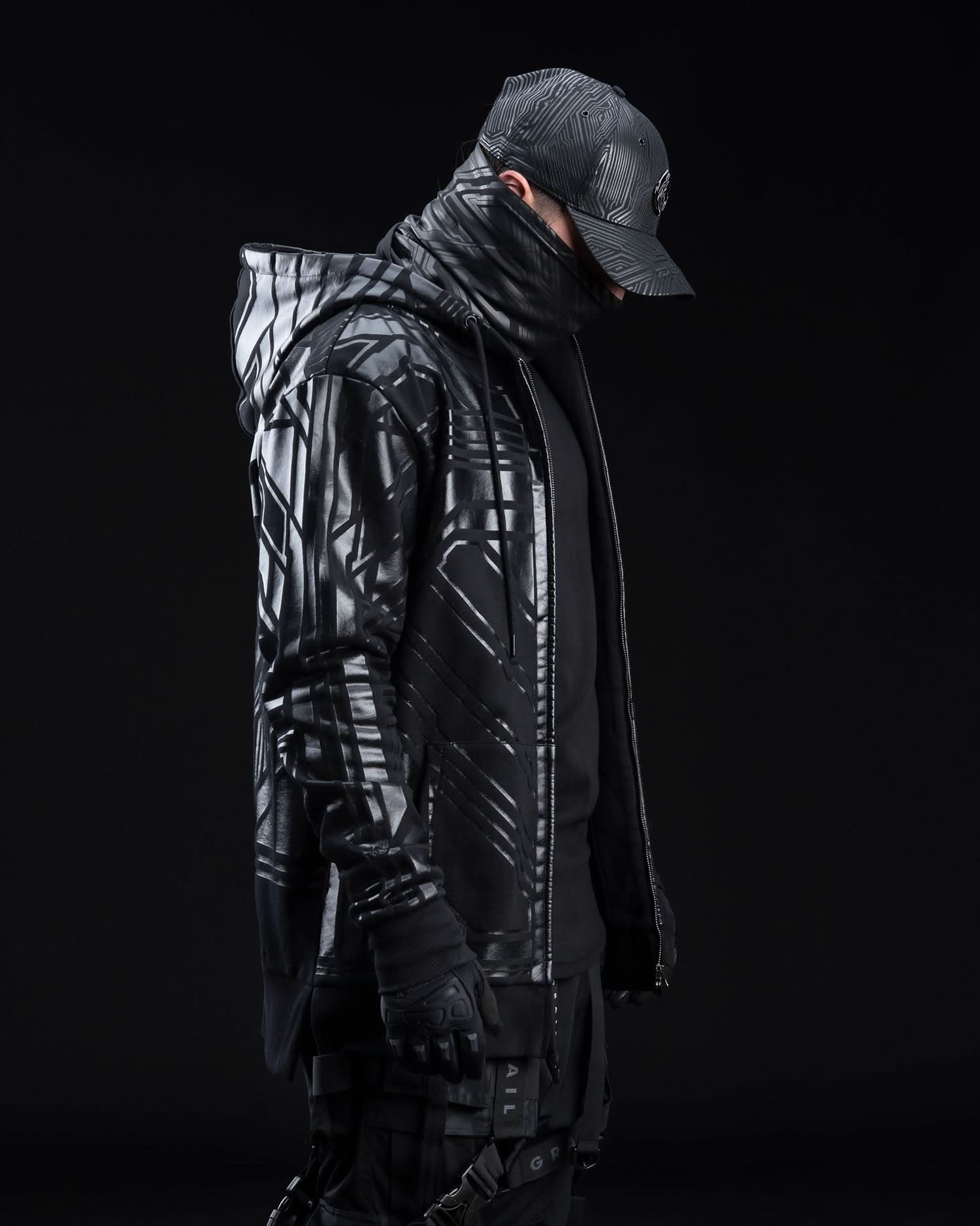 ZYPHR 3 Black | Hooded Techwear Zip-Up Jacket | Neo4ic