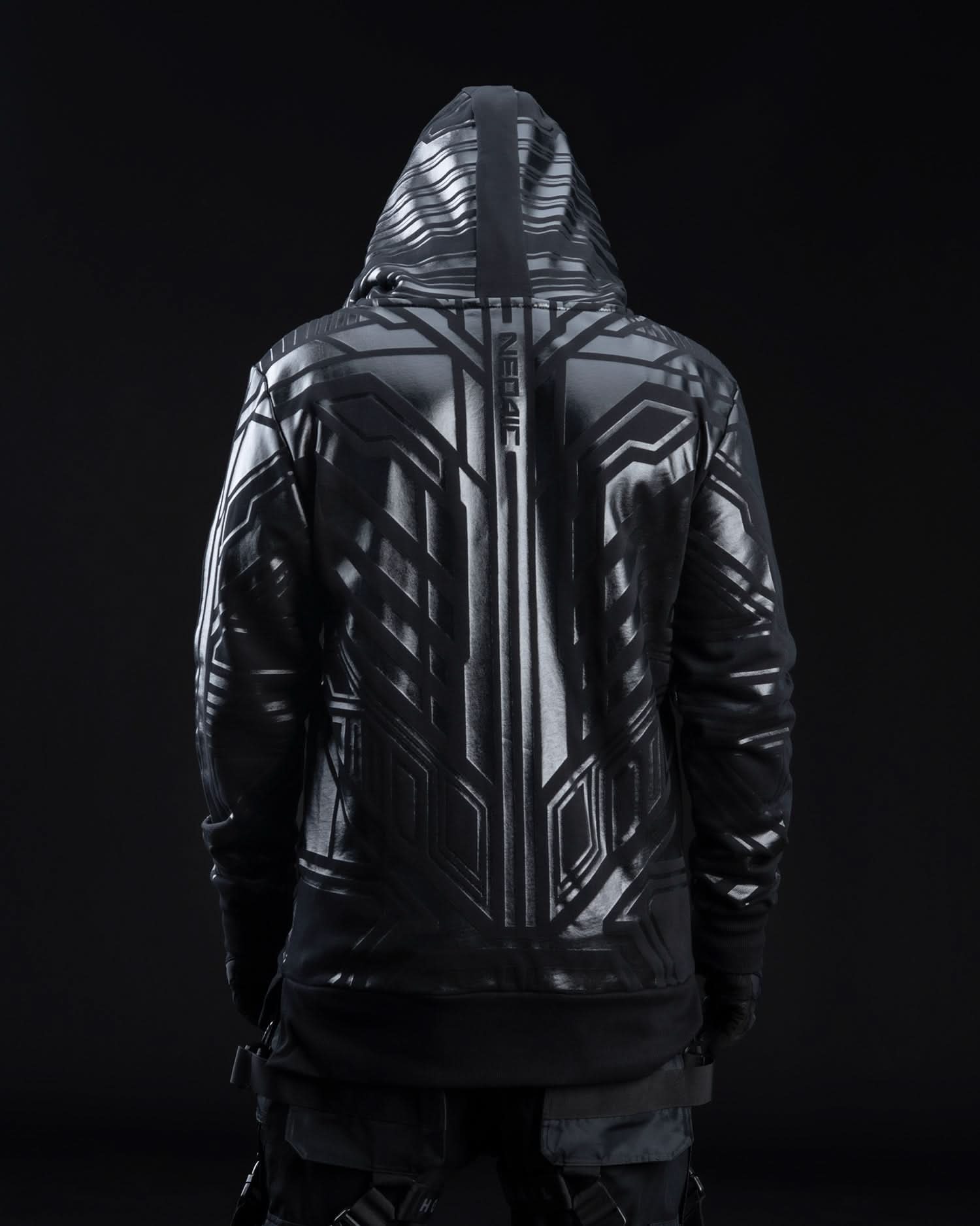ZYPHR CYBERPUNK ZIP UP HOODIE BLACK