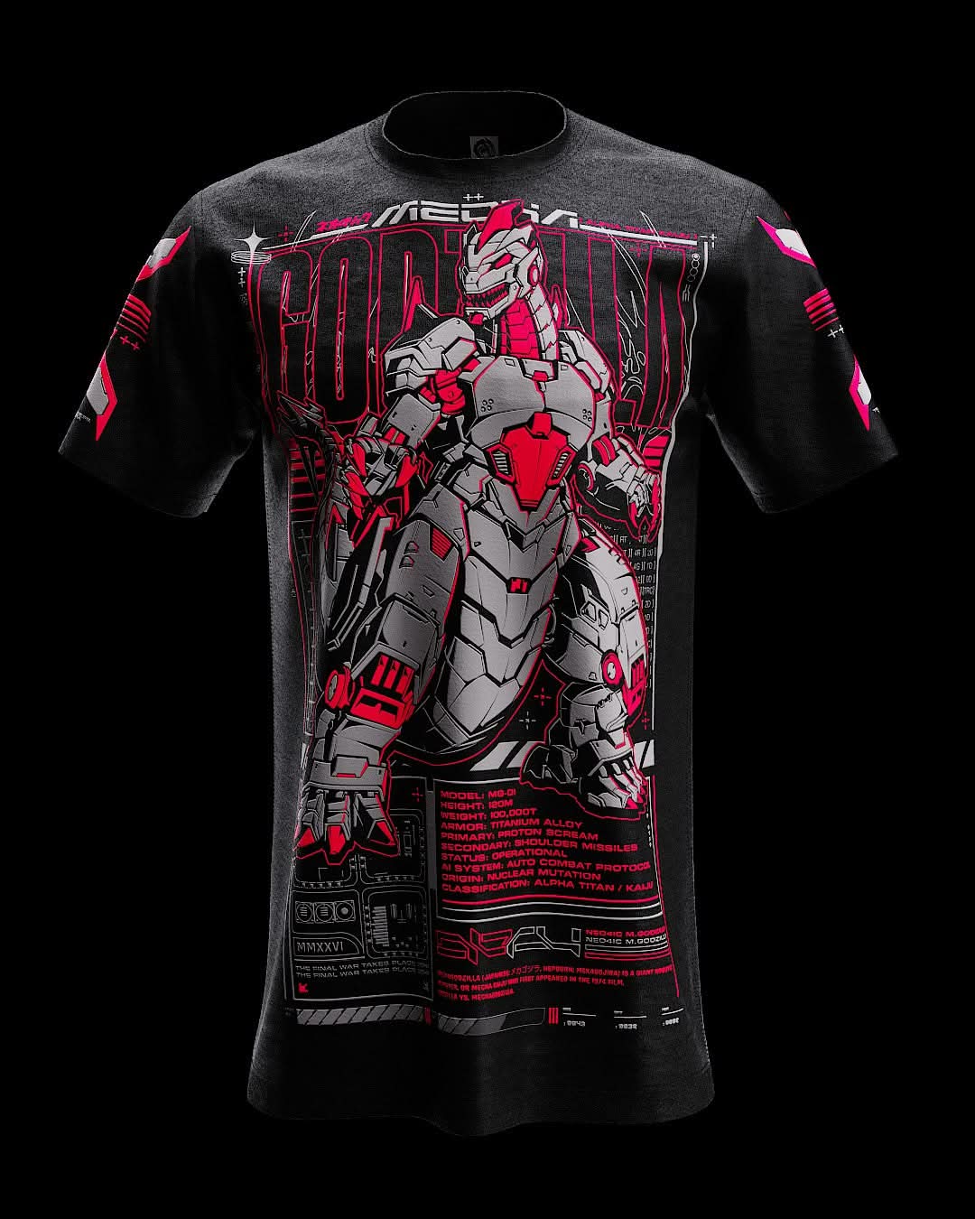 MCHA GDZILLA Red | Mechagodzilla Tribute Shirt | Neo4ic