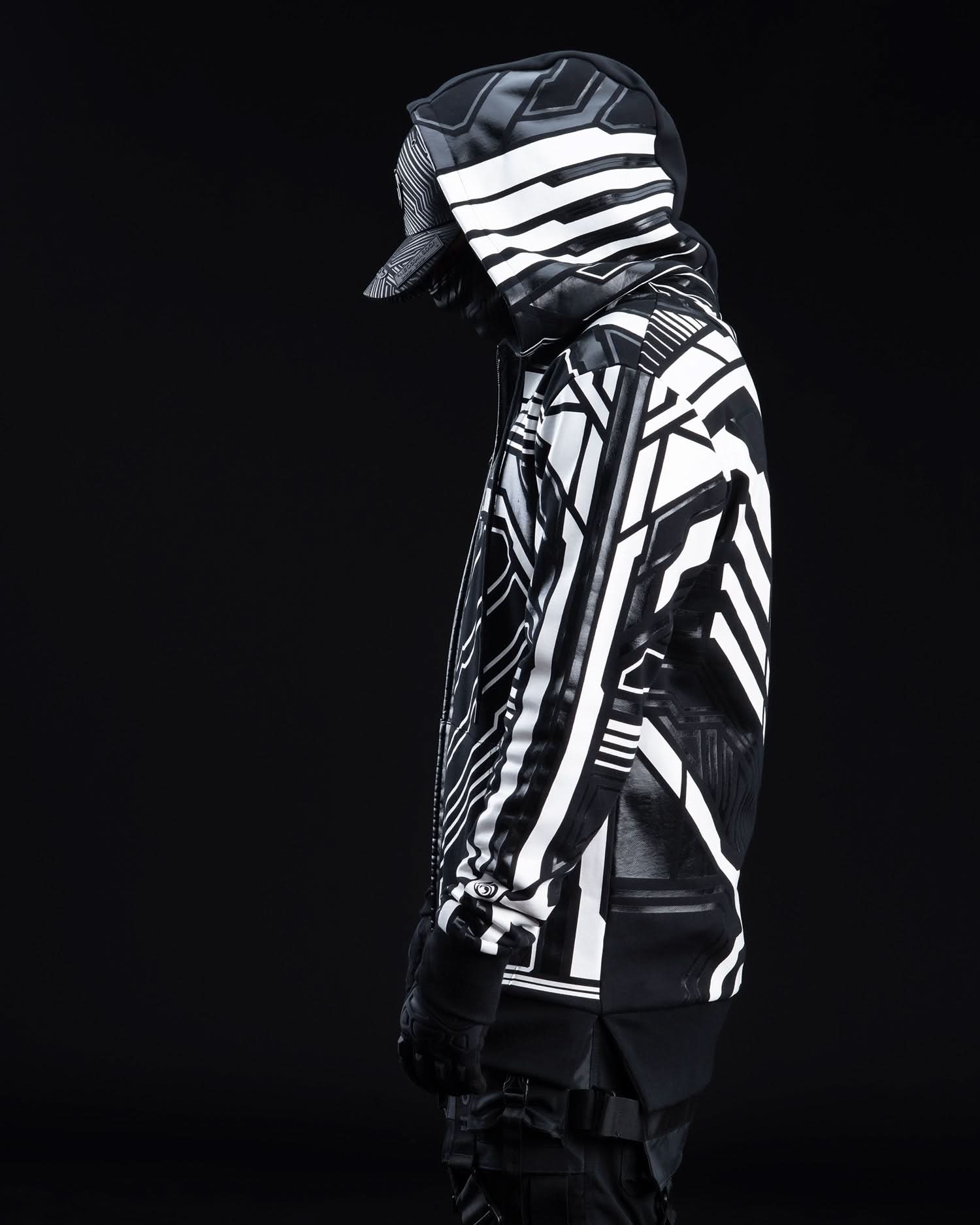 ZYPHR 3 White | Hooded Techwear Zip-Up Jacket | Neo4ic