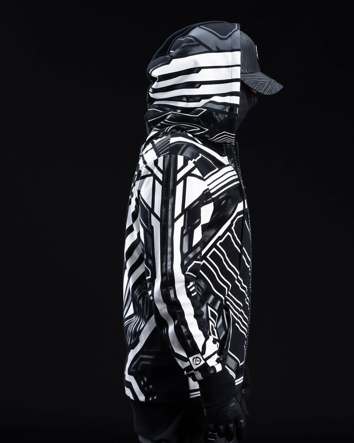 ZYPHR 3 WHITE CYBERPUNK TECHWEAR ZIP UP JACKET