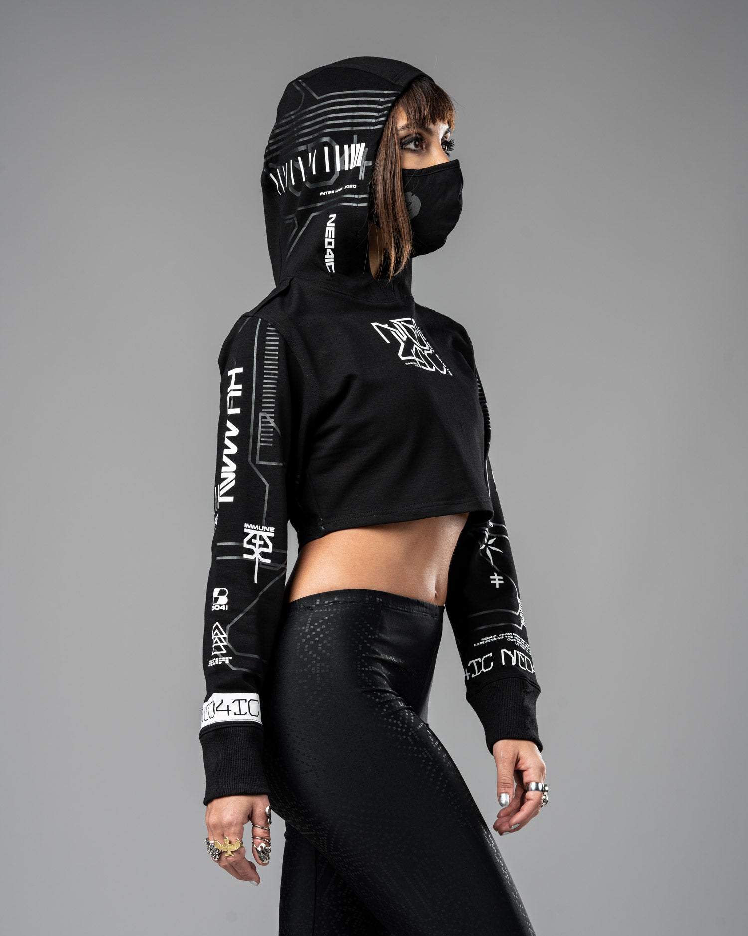 AURIEL CYBERPUNK CROP HOODIE